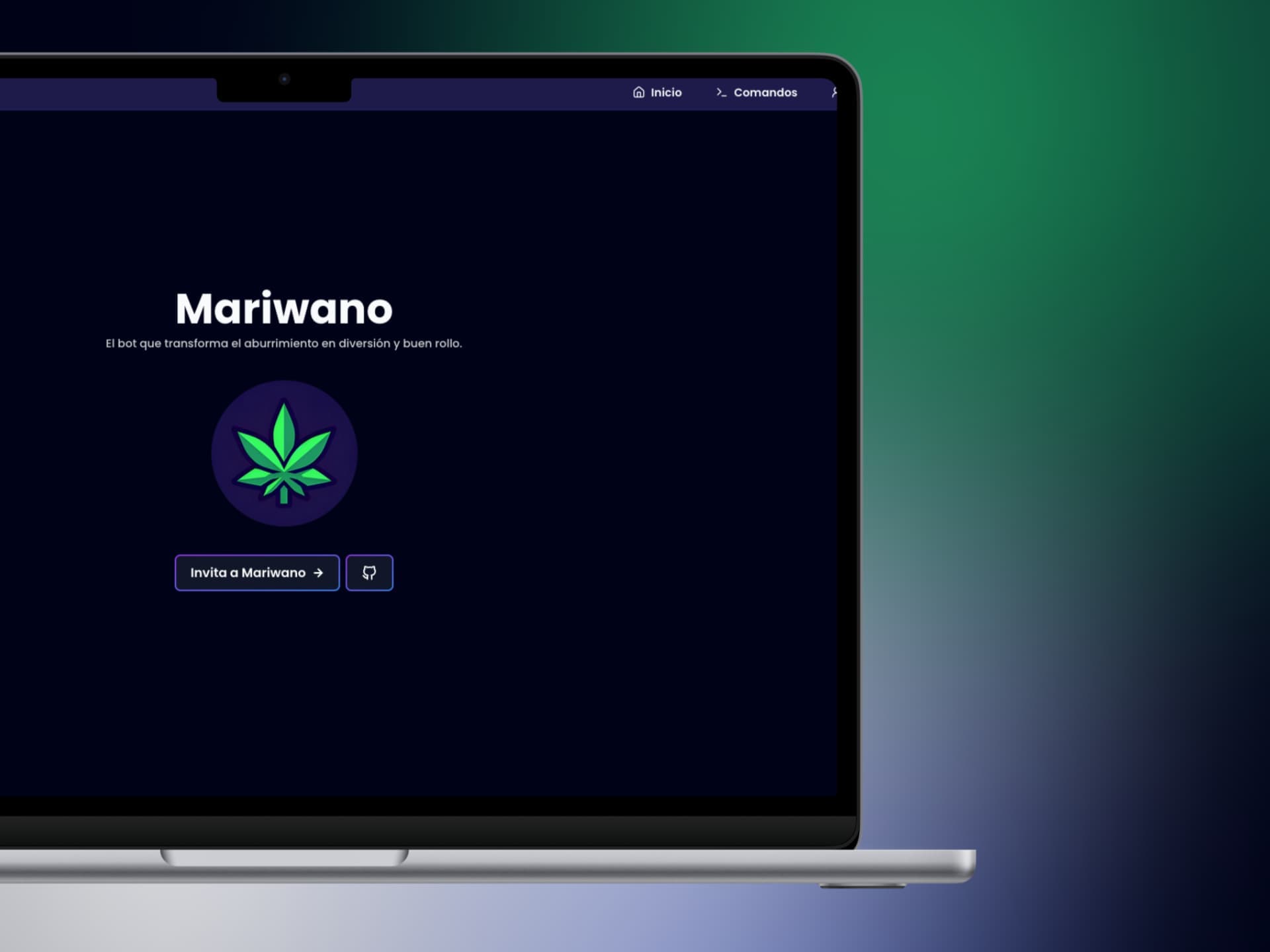 A picture of a laptop with the browser opened in the Mariwano website